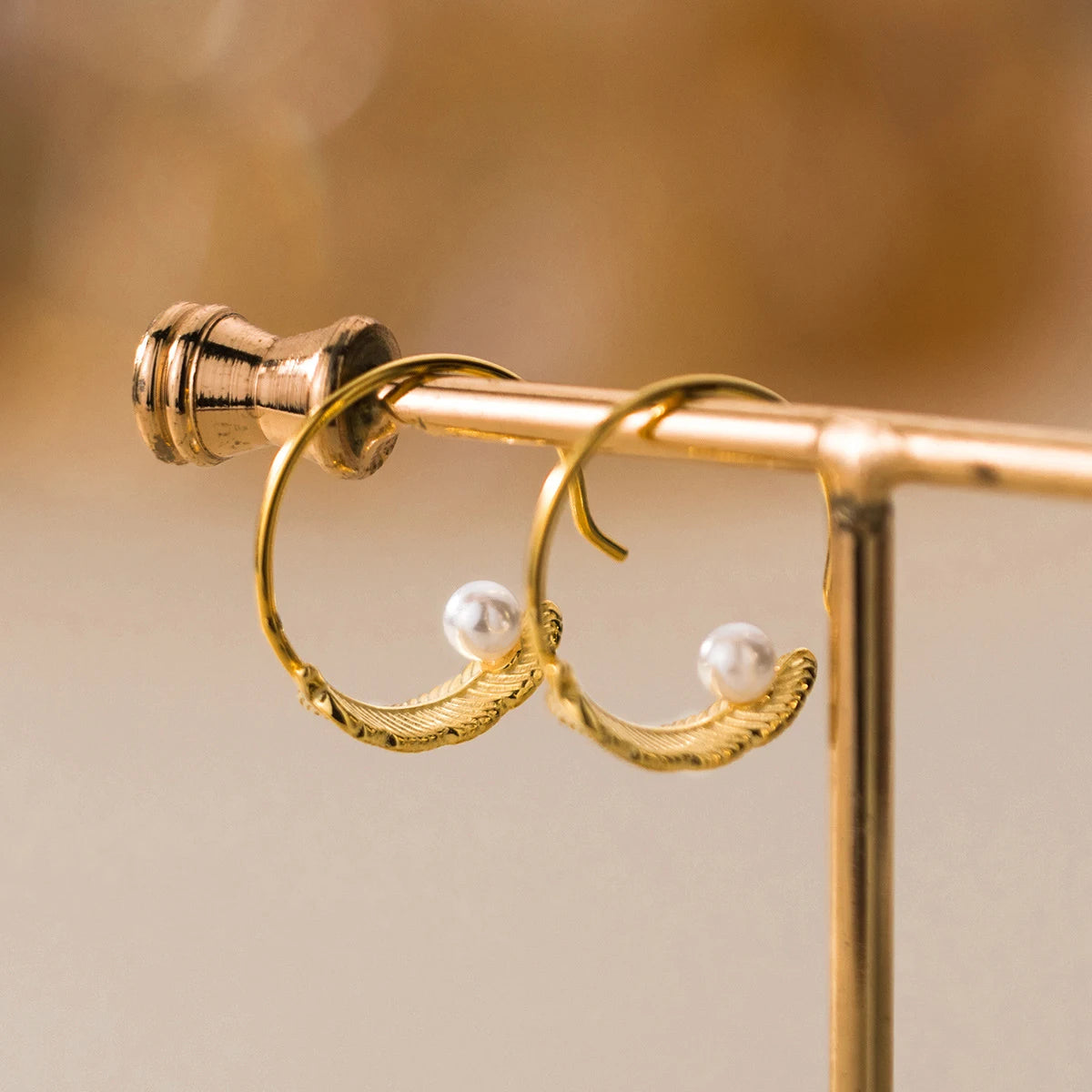 Exquisite Pearl Hoops