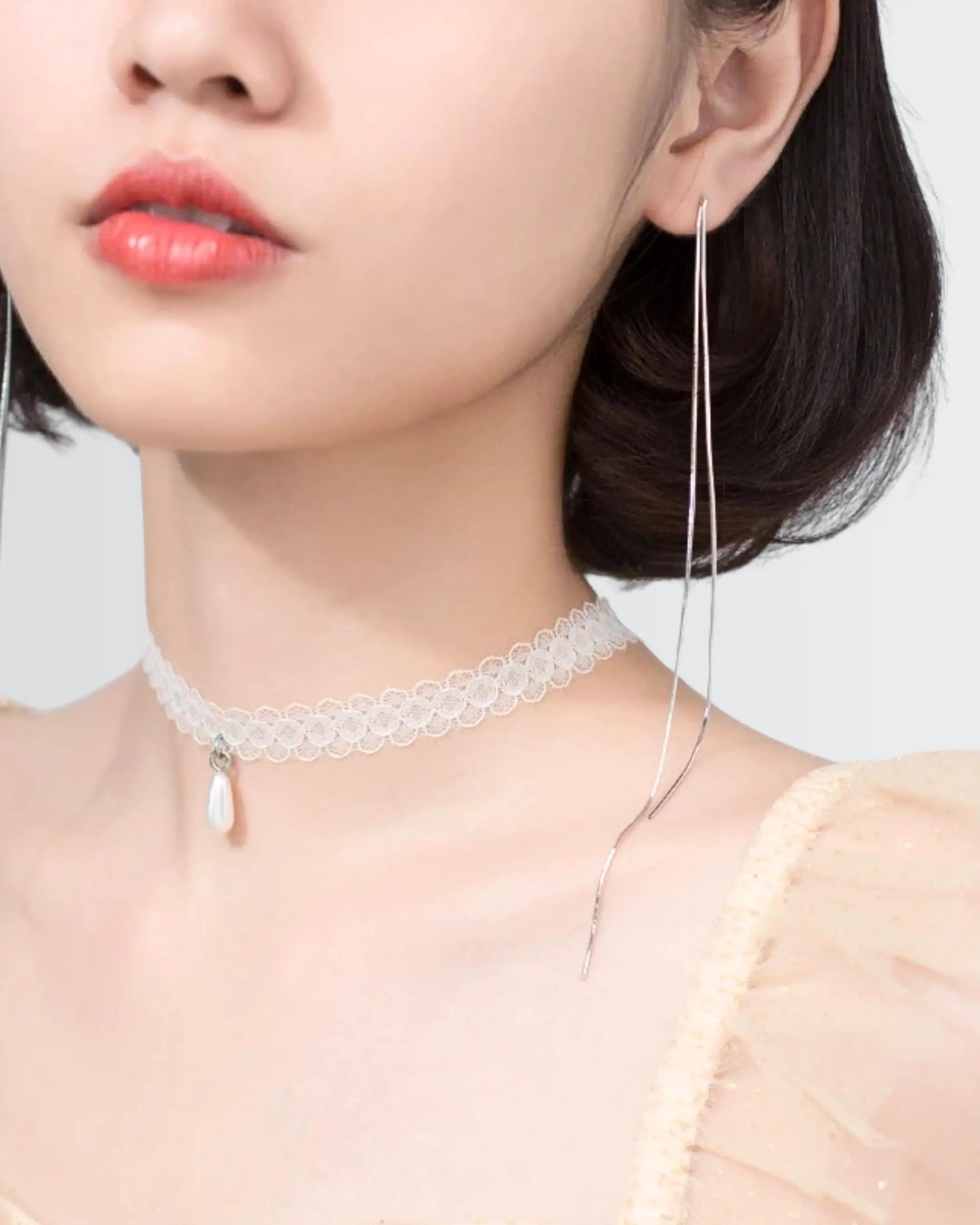 Silkline Elite Chain Earrings - Silver Earrings by BLINGLANE