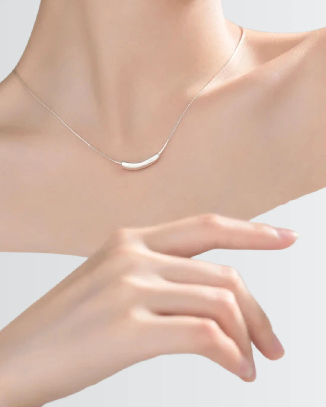 Sleek Radiance Necklace - Silver Necklace by BLINGLANE