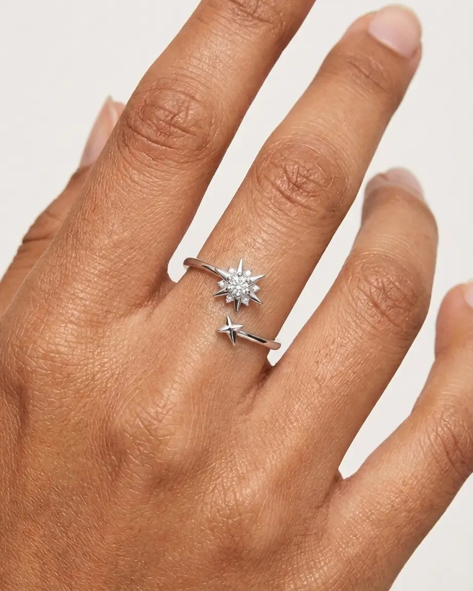 Stardust Spinner Ring - Silver Ring by BLINGLANE