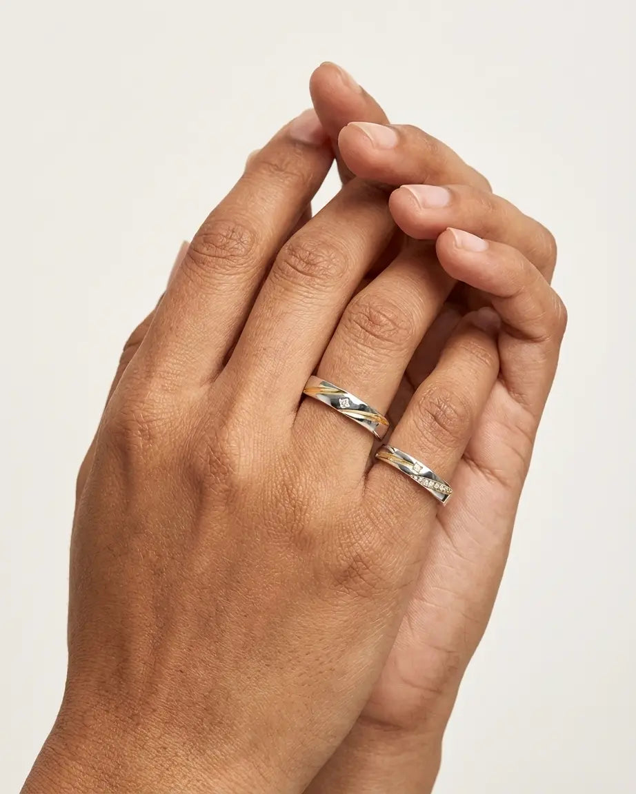 Starlit Promise Forever Love Bands - Silver Ring by BLINGLANE