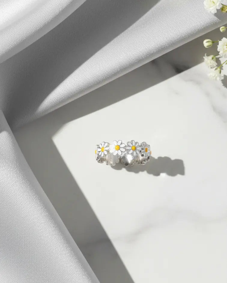 The Blooming Daisy Ring - Silver Ring by BLINGLANE