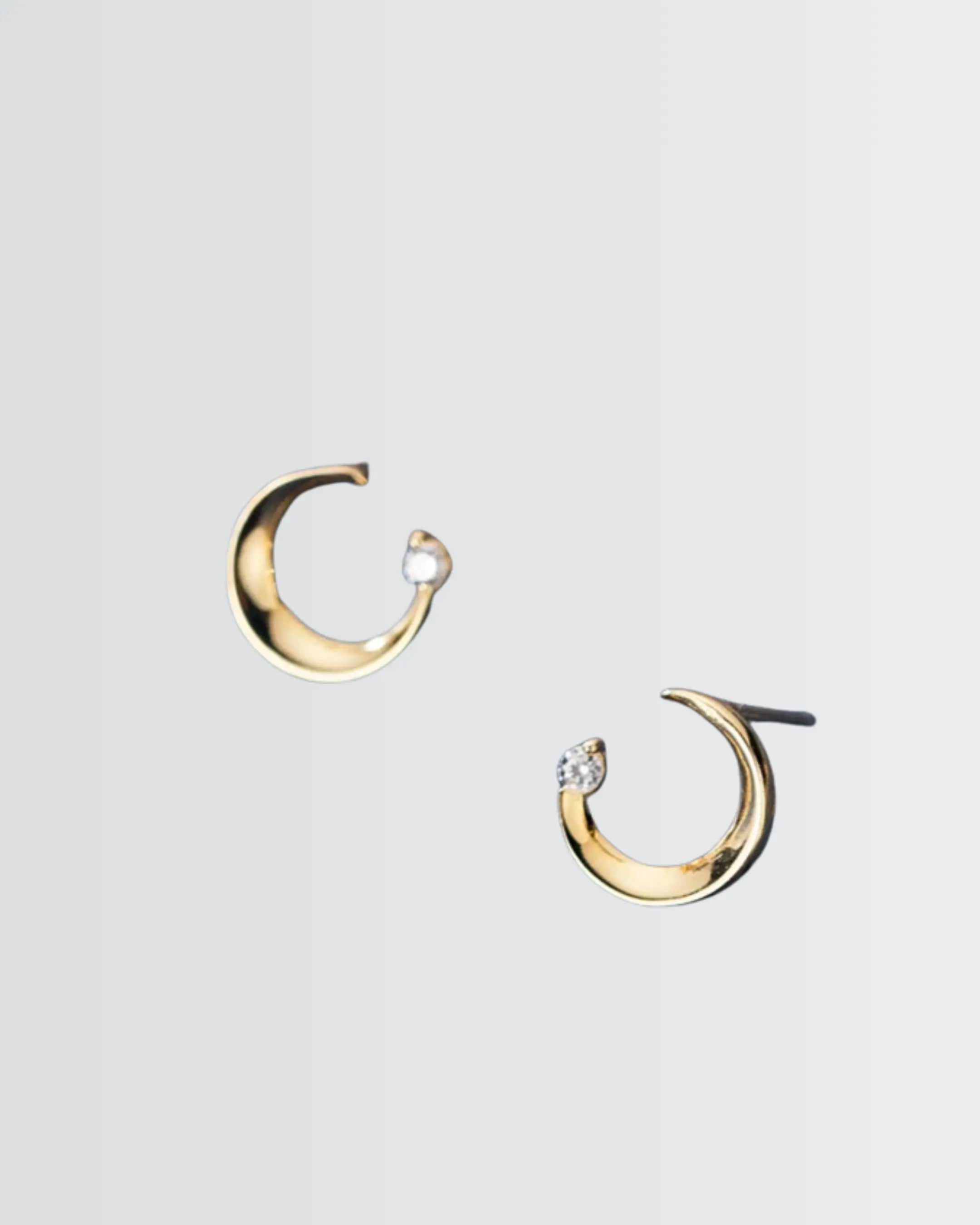 Wear The Curve Minimal Studs - Silver Earrings by BLINGLANE