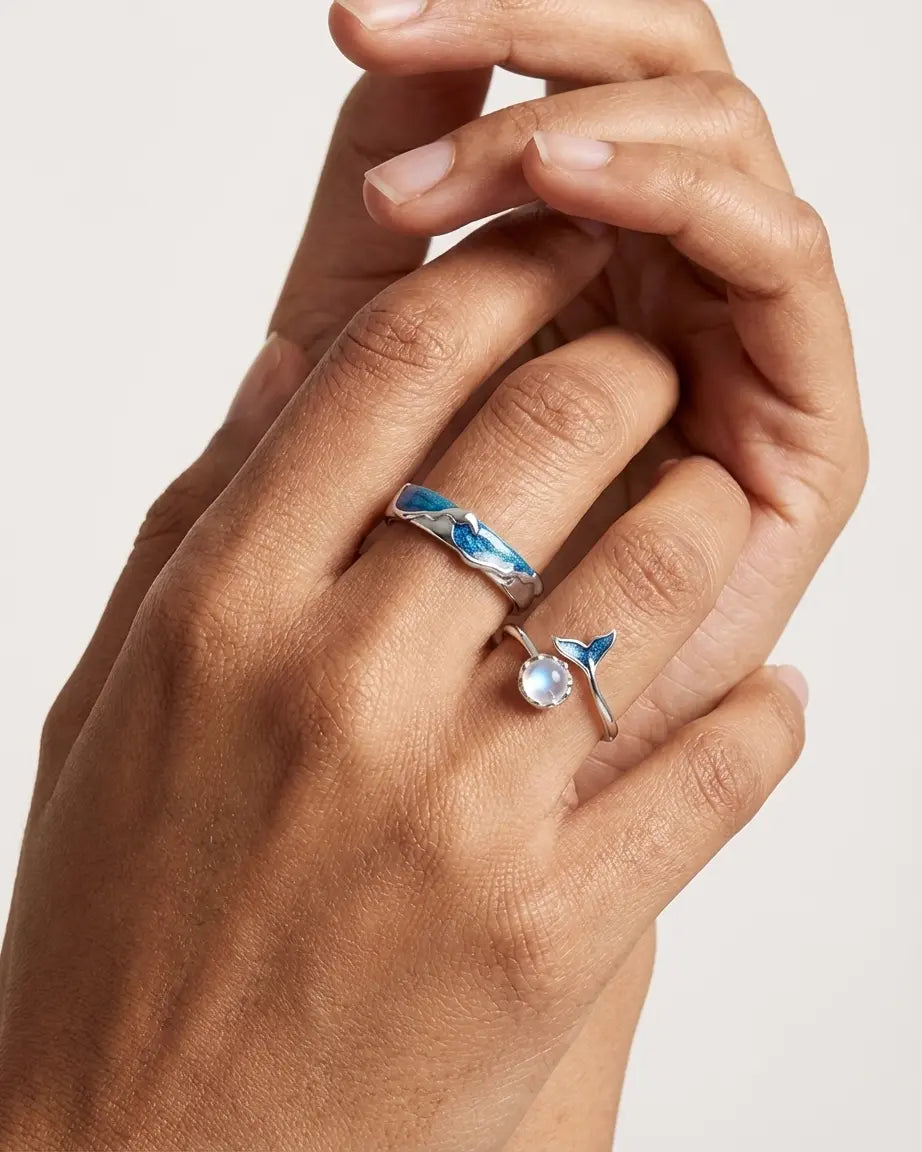 Wild Like The Sea Love Bands - Silver Ring by BLINGLANE