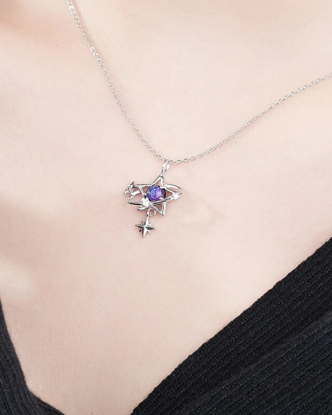 Wish Upon A Star Necklace - Silver Necklace by BLINGLANE