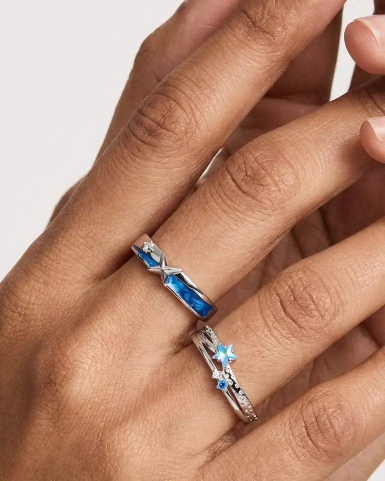 You Are My North Star Love Bands - Silver Ring by BLINGLANE