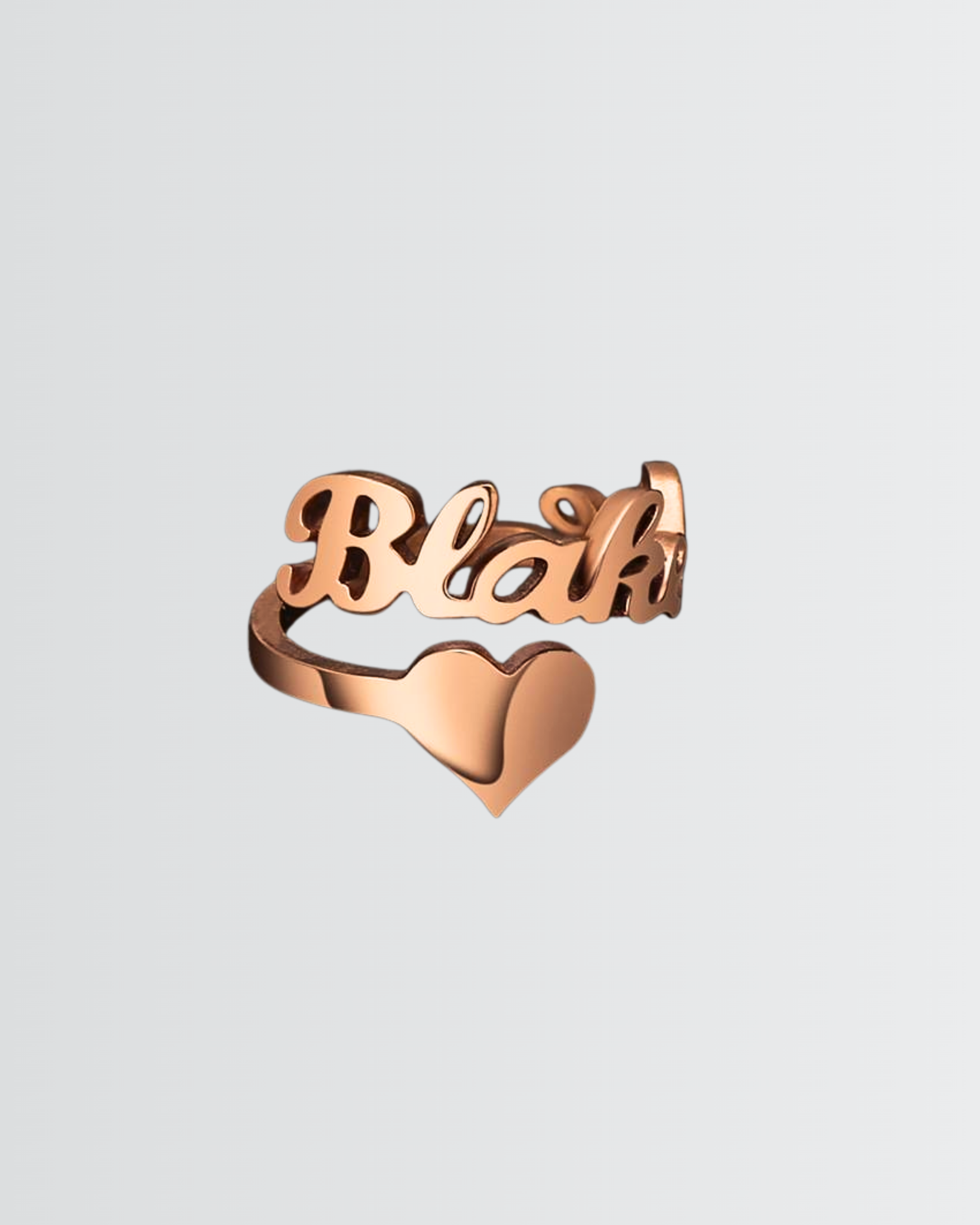 Personalize Your Name &amp; Heart Ring