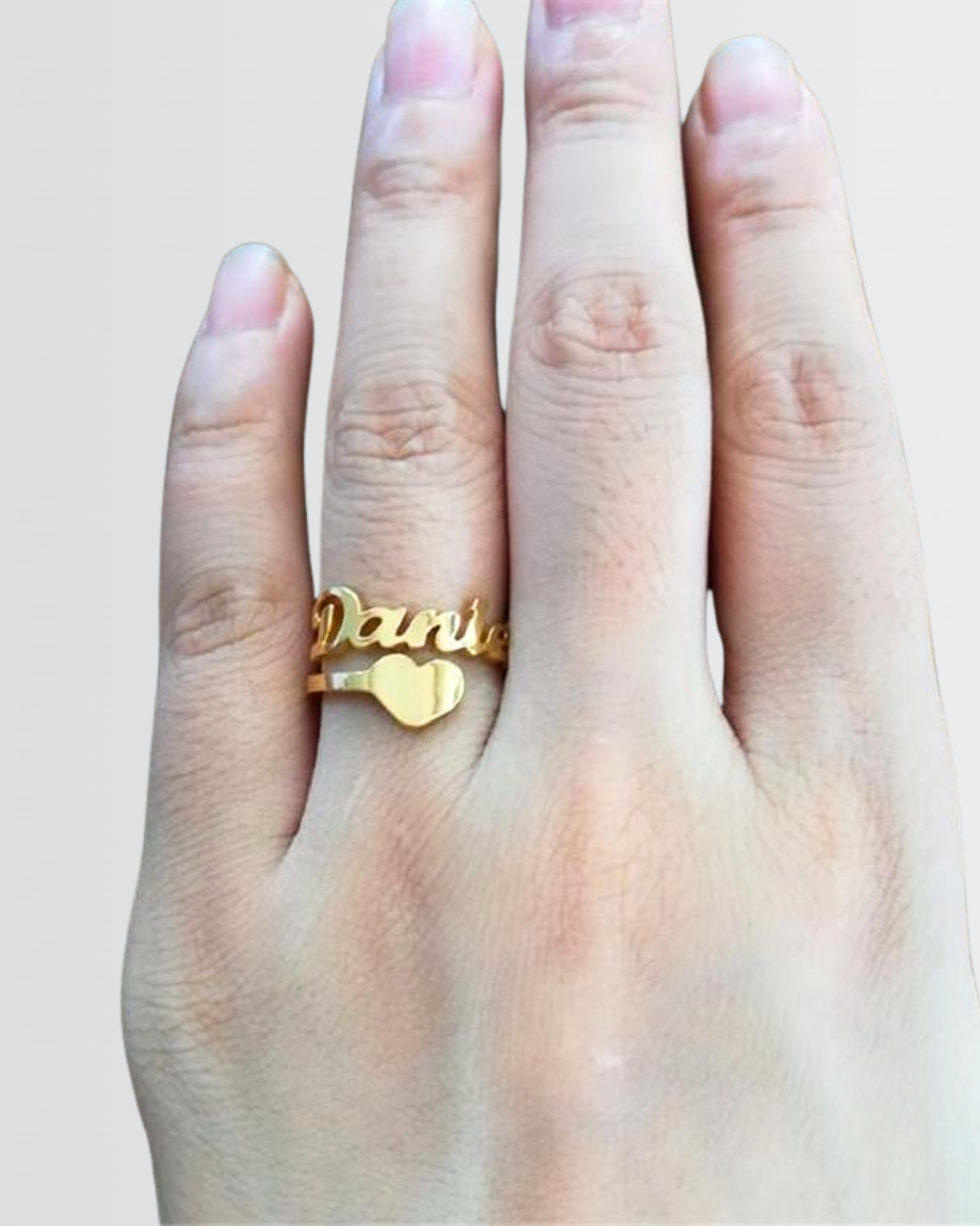 Personalize Your Name &amp; Heart Ring