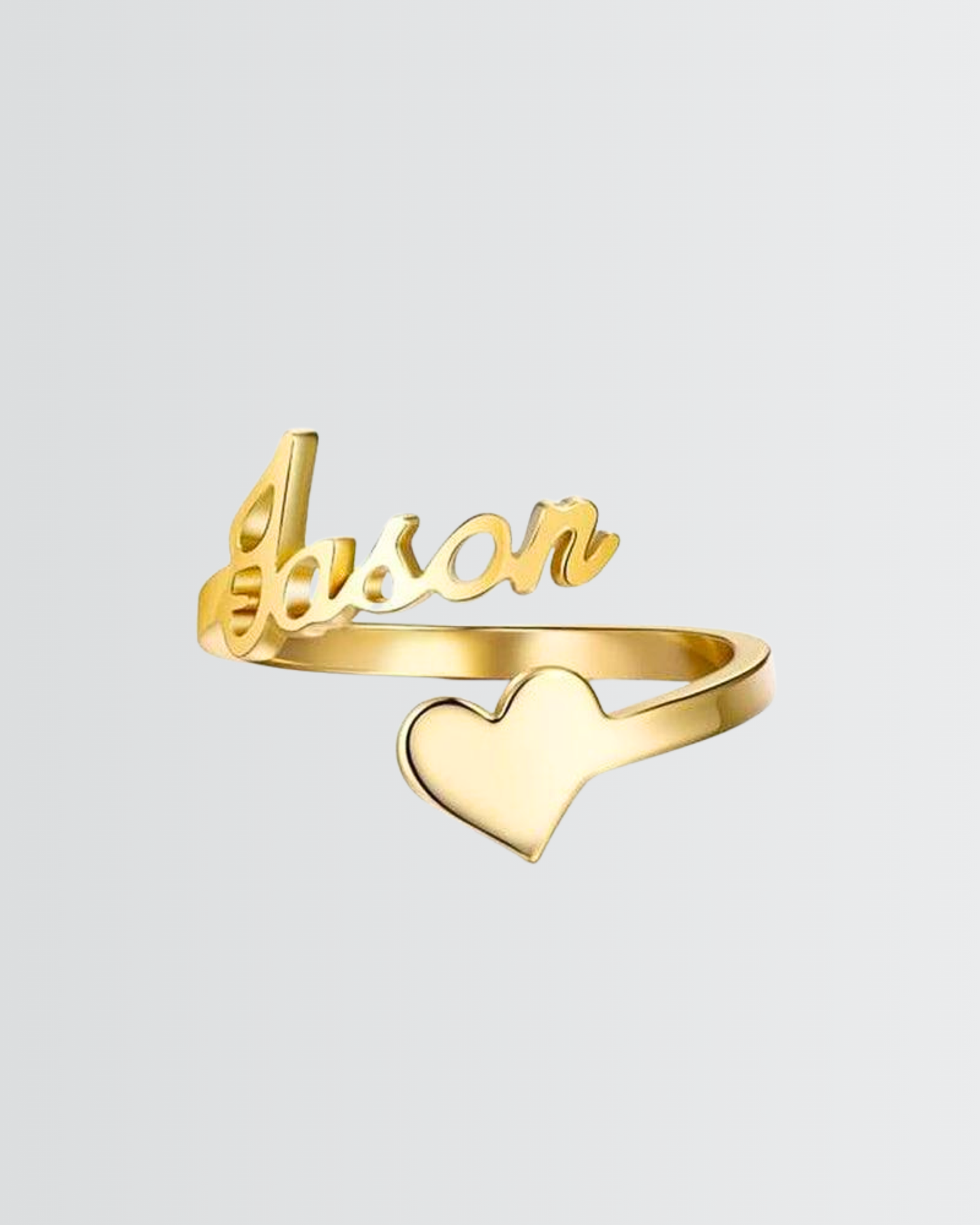 Personalize Your Name &amp; Heart Ring