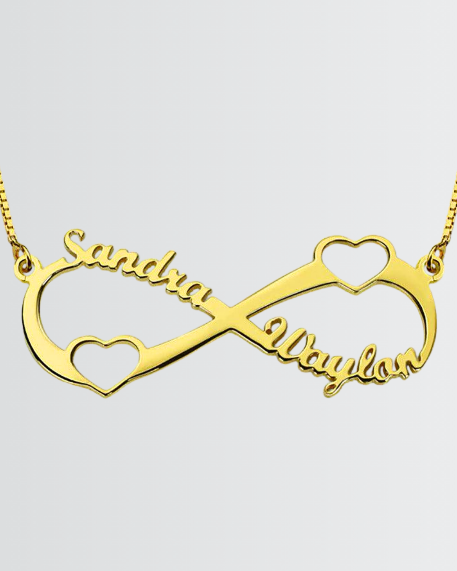 Personnalisez votre collier Infinity Heart avec vos noms