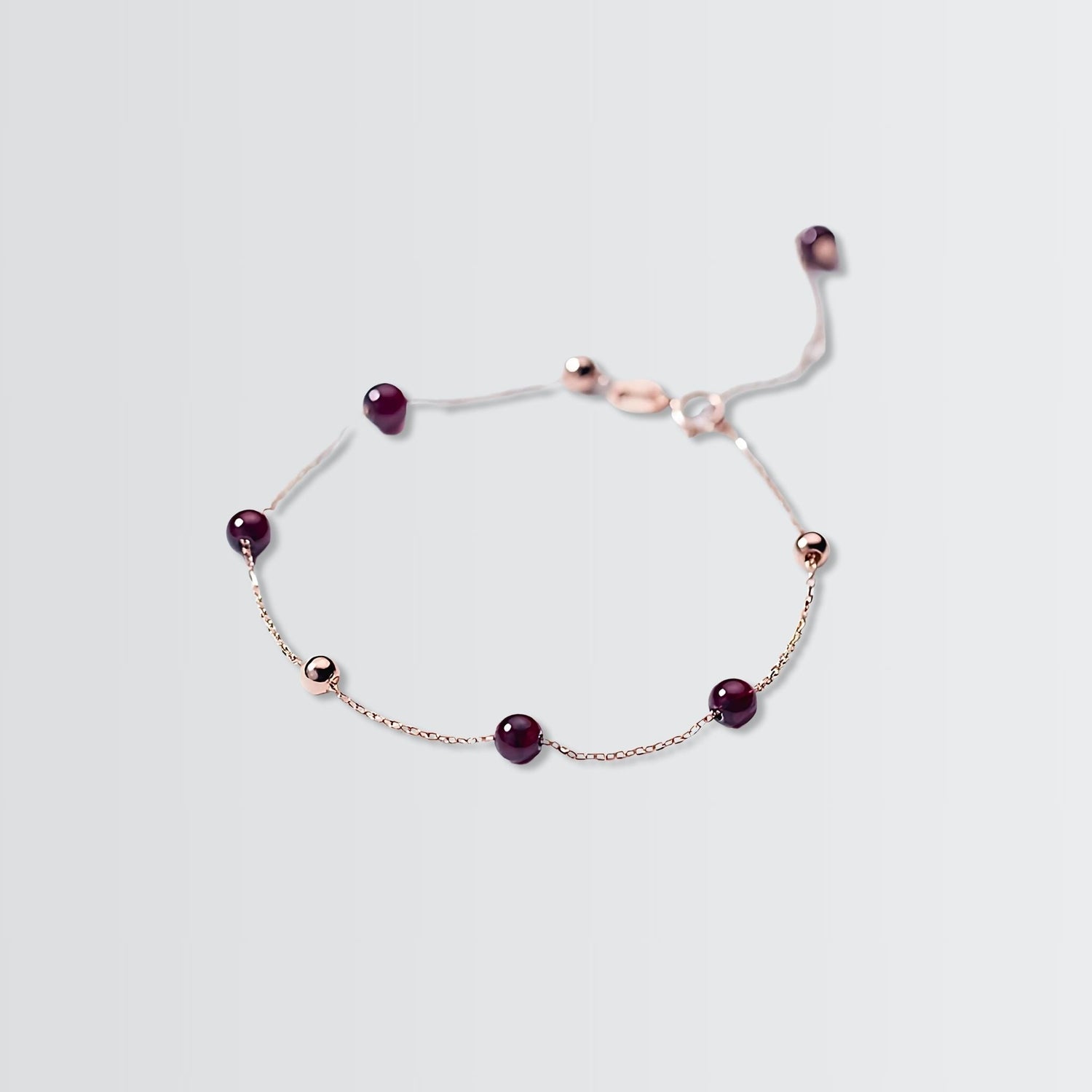 Refined Red Garnet Beads Minimal Bracelet