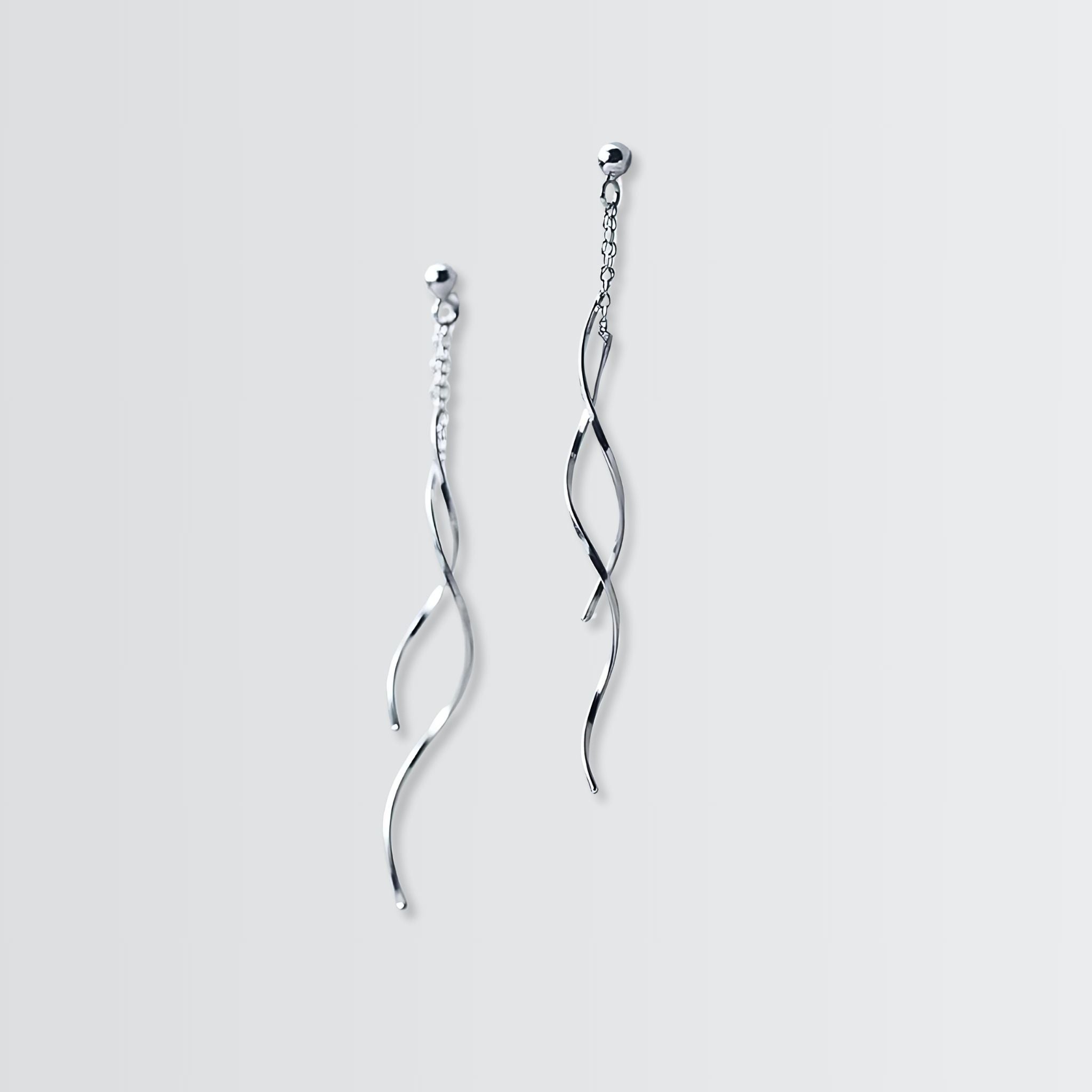 Dangling Swirls Chain Earrings