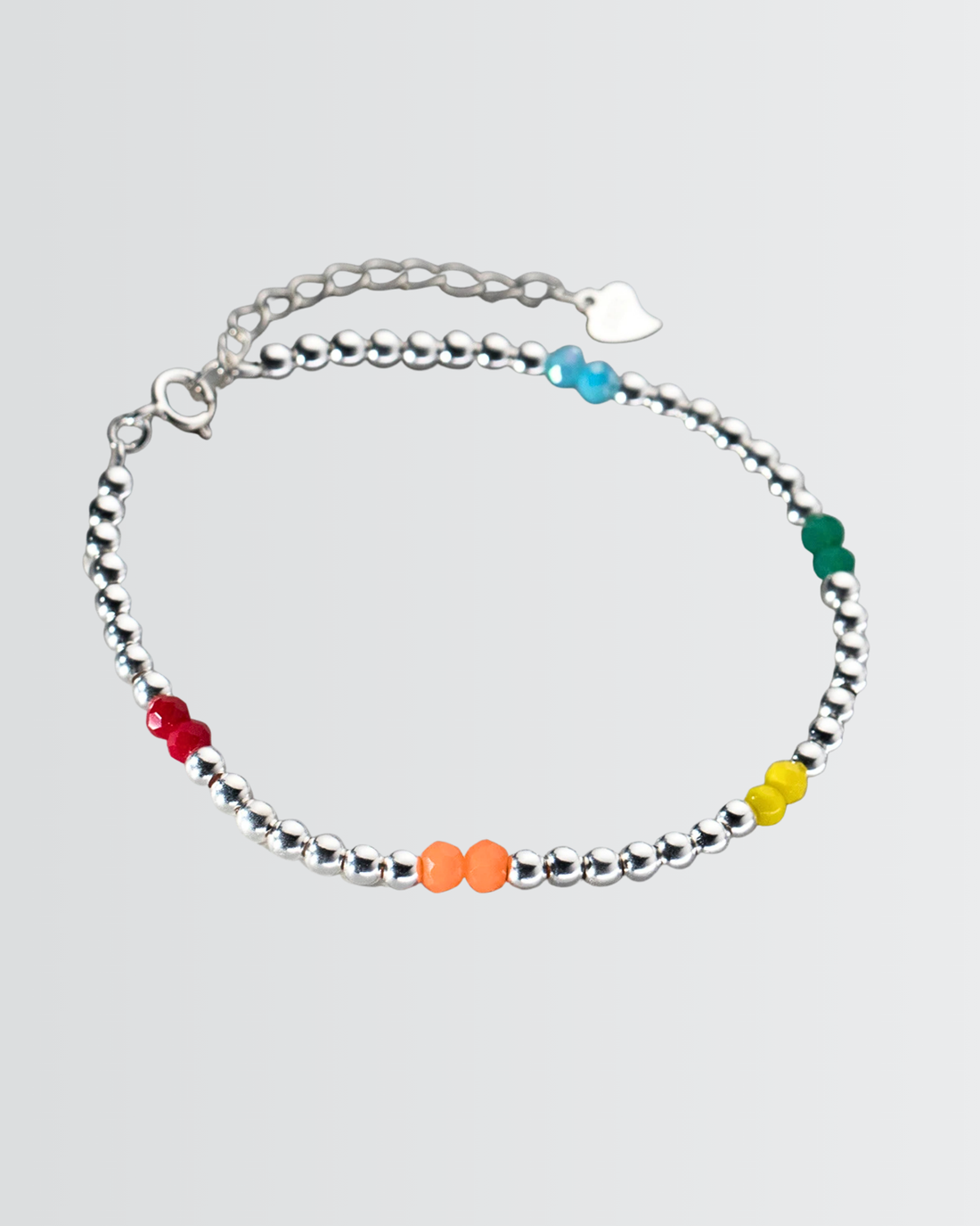 Silver Glow Beads Bracelet