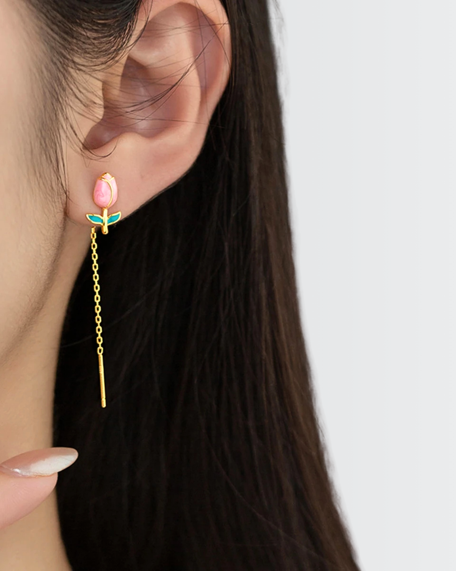 Tulip Reimagined Chain Earrings