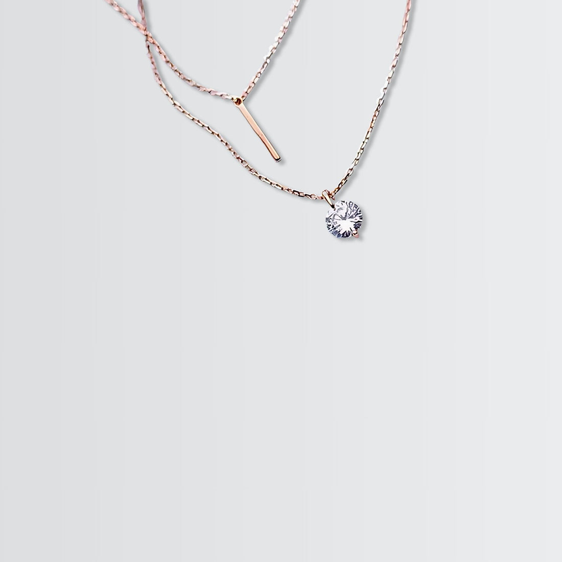 Scintillating Solitaire & Bar Layered Necklace