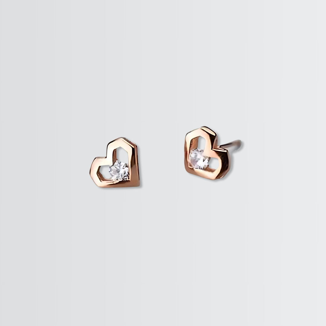 Modern Hearts Minimal Studs