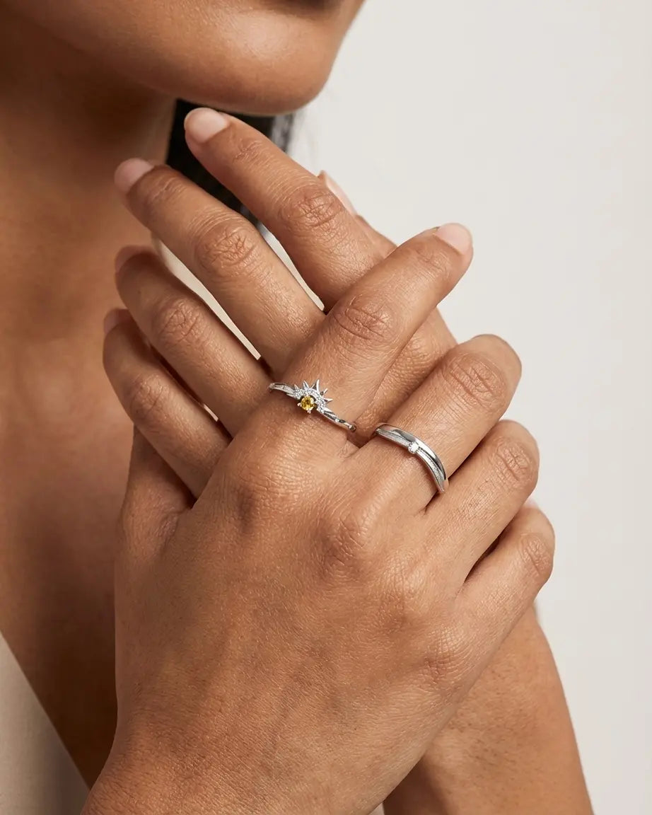A Match Made True Love Bands -  Silver Ring by BLINGLANE