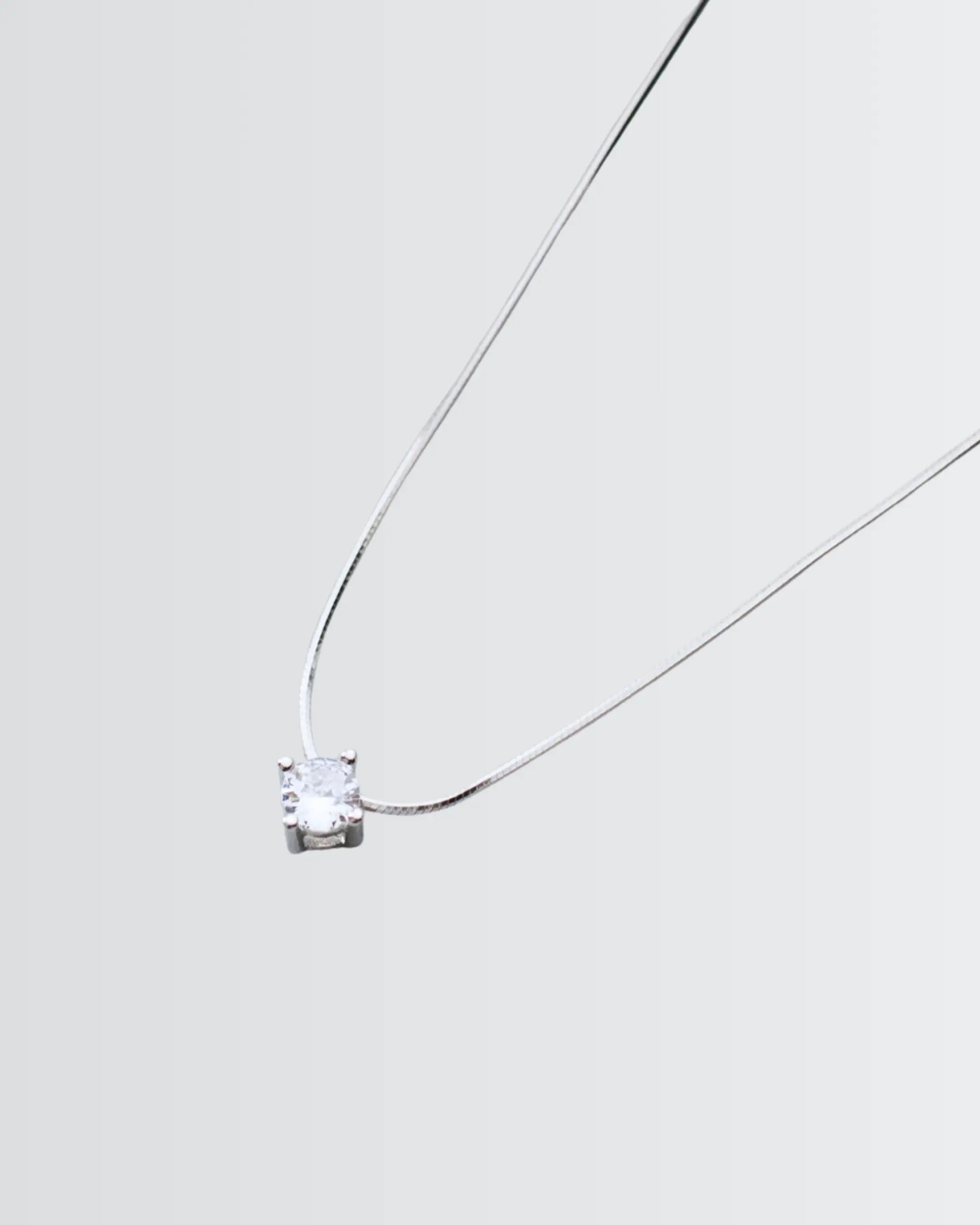 Aurique Elegance Necklace -  Silver Necklace by BLINGLANE