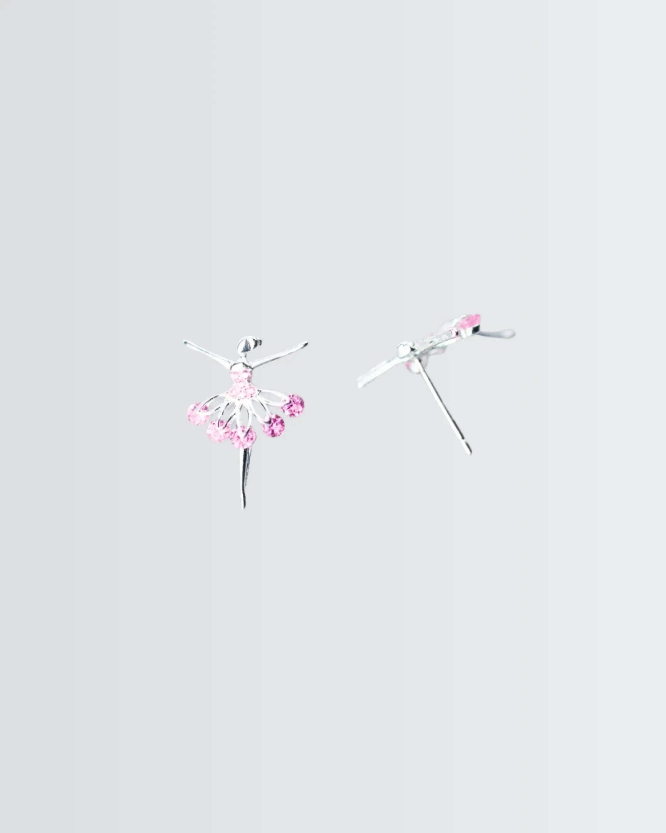Ballet Bling Minimal Studs -  Silver Earrings by BLINGLANE