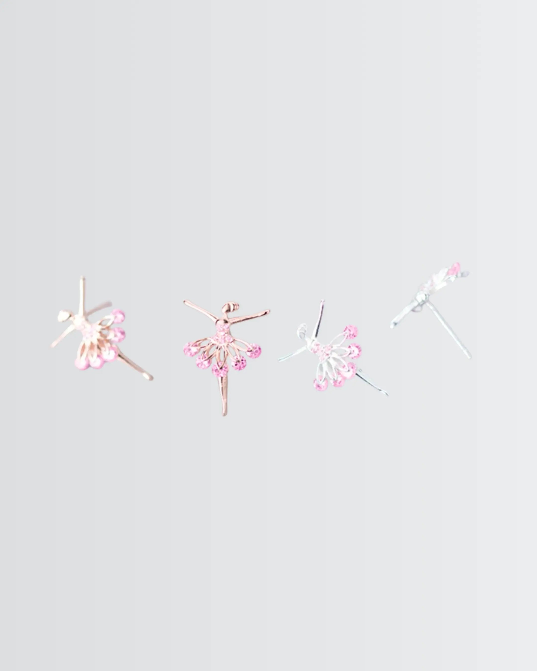 Ballet Bling Minimal Studs -  Silver Earrings by BLINGLANE