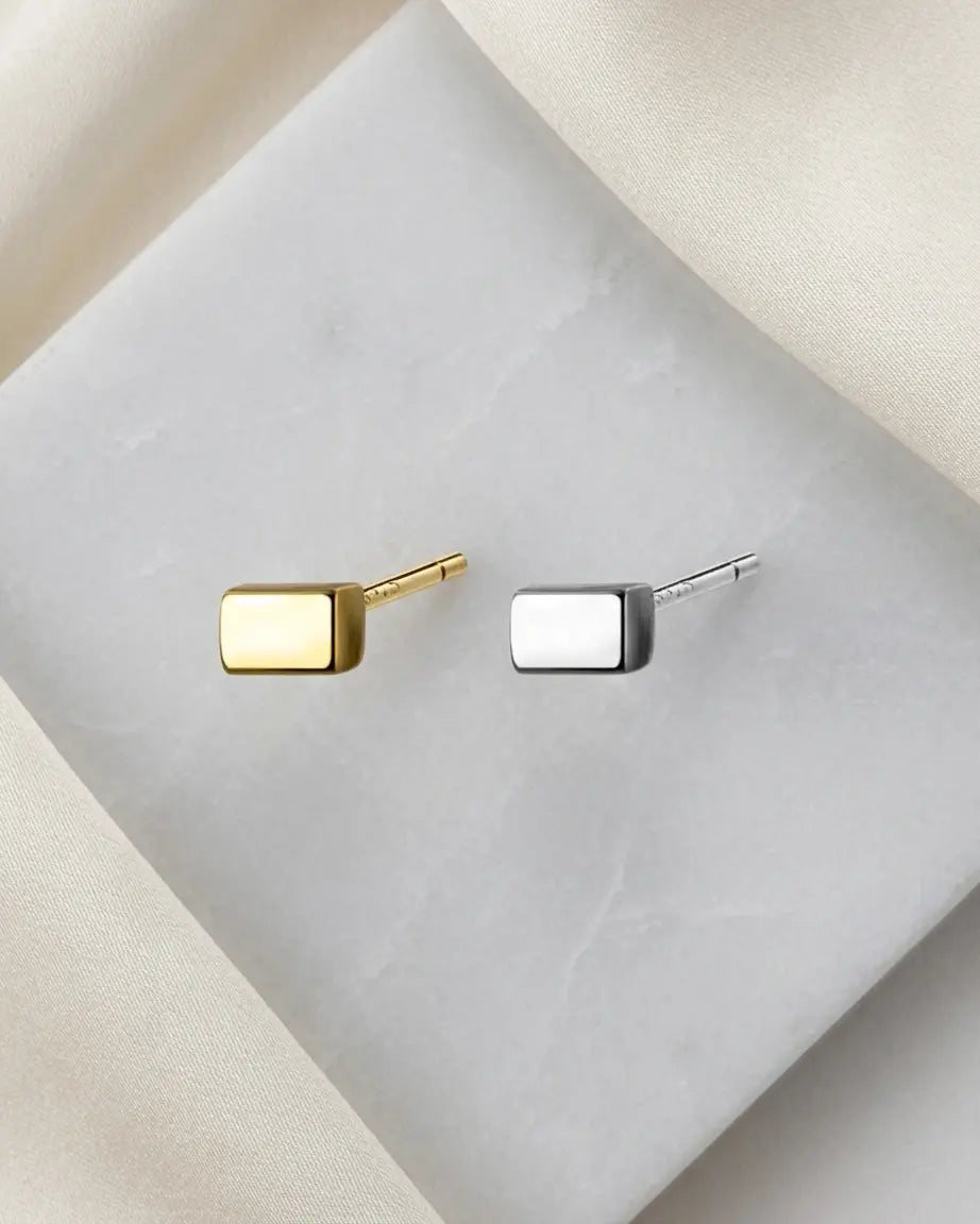 Bare Bar Studs -  Silver Earrings by BLINGLANE