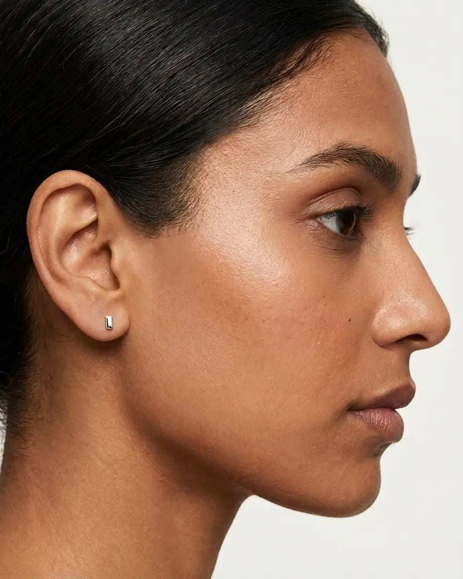 Bare Bar Studs -  Silver Earrings by BLINGLANE