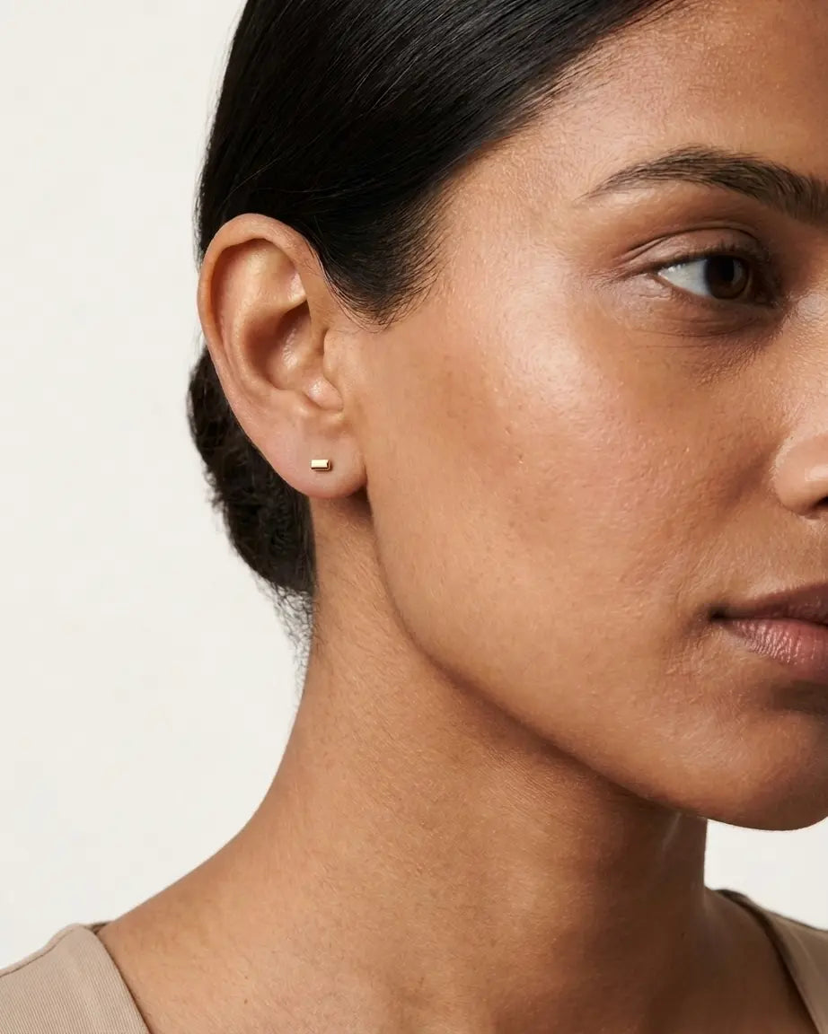 Bare Bar Studs -  Silver Earrings by BLINGLANE