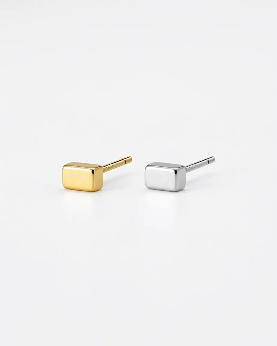 Bare Bar Studs -  Silver Earrings by BLINGLANE