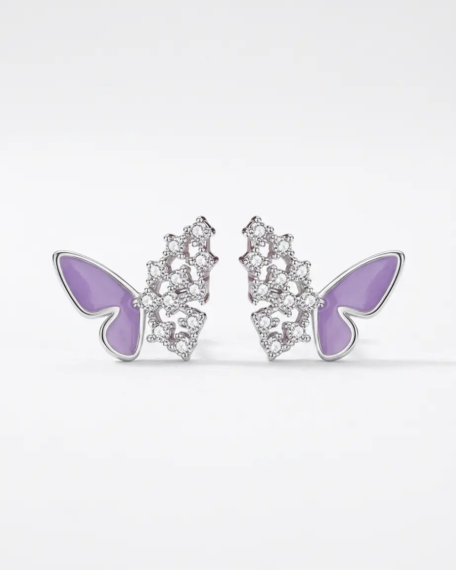 Blingfly Dazzle Studs -  Silver Earrings by BLINGLANE
