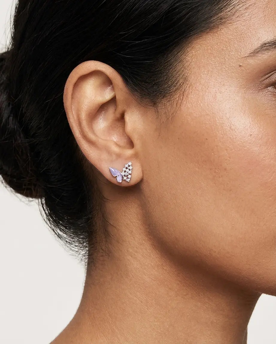 Blingfly Dazzle Studs -  Silver Earrings by BLINGLANE