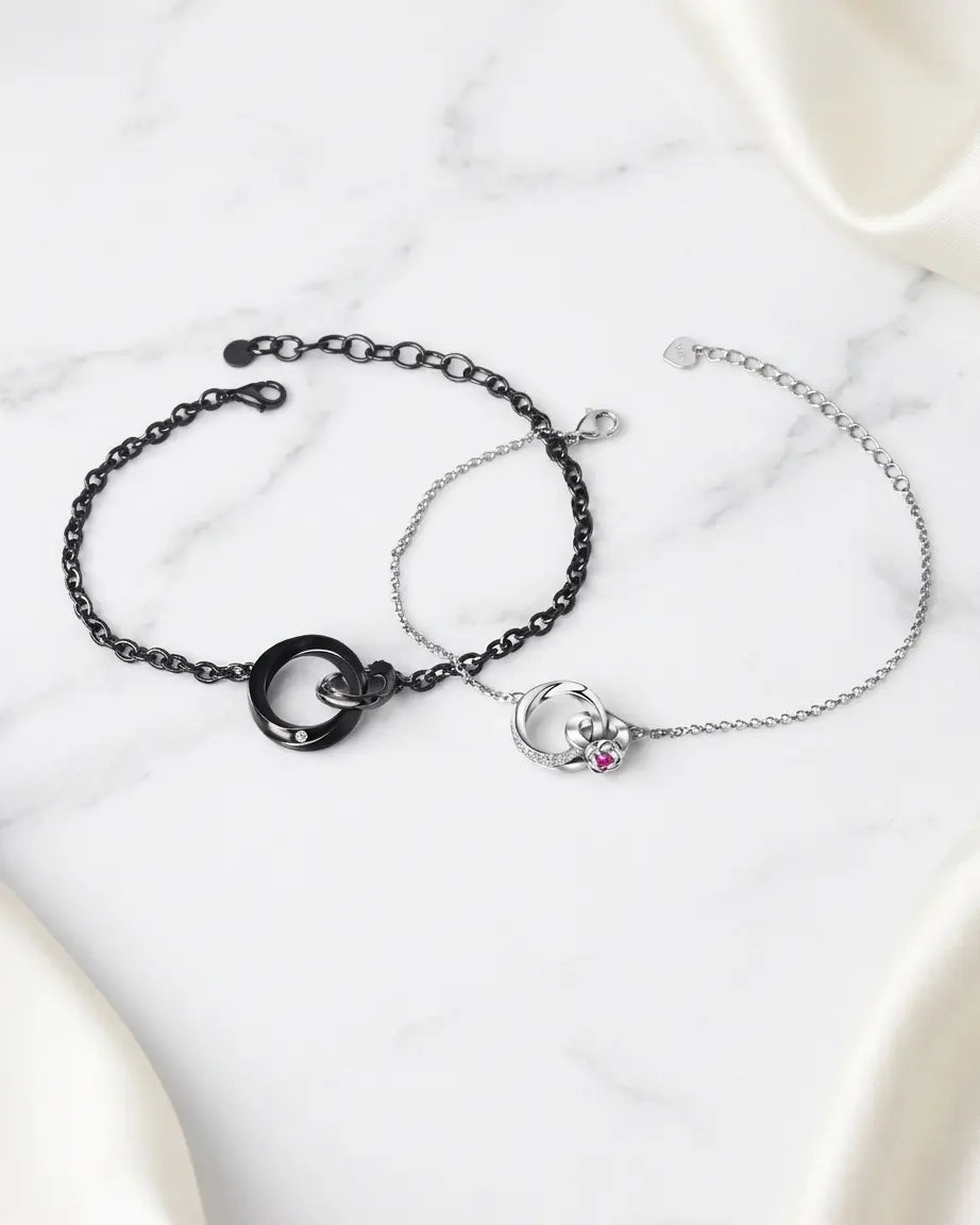 Bold &amp; Grace Couple Bracelet -  Silver Bracelet by BLINGLANE