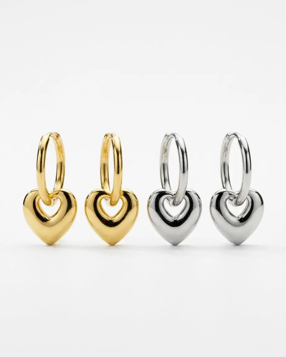 Bold In Love Hoop Earrings -  Silver Earrings by BLINGLANE