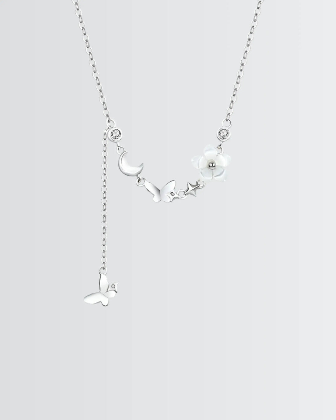 Born To Blossom Necklace - Silver Necklace by BLINGLANE