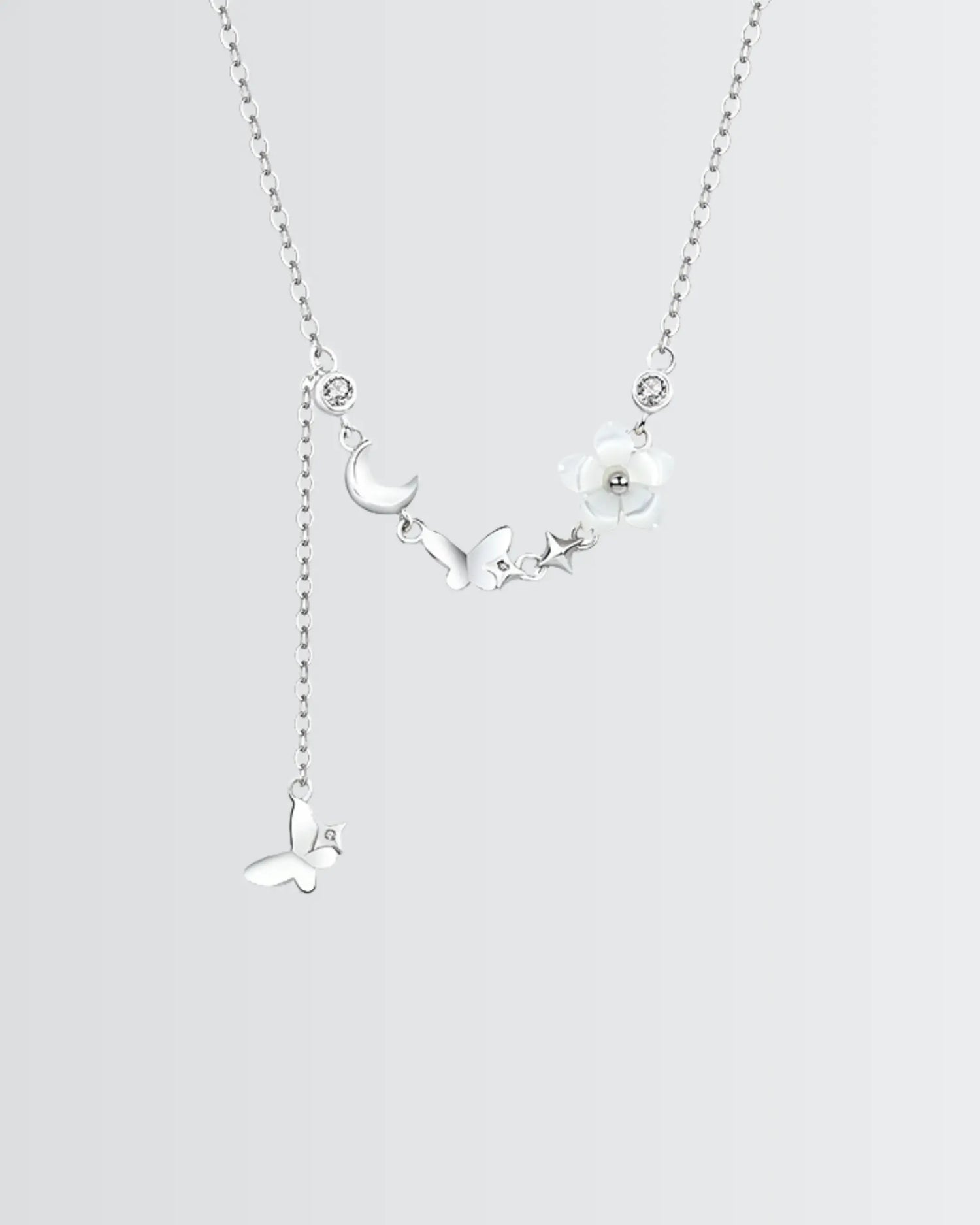 Born To Blossom Necklace -  Silver Necklace by BLINGLANE