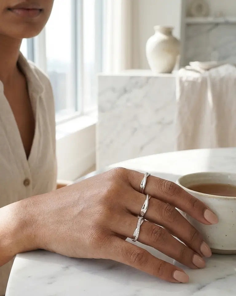 Bound By Love Forever Love Bands -  Silver Rings by BLINGLANE