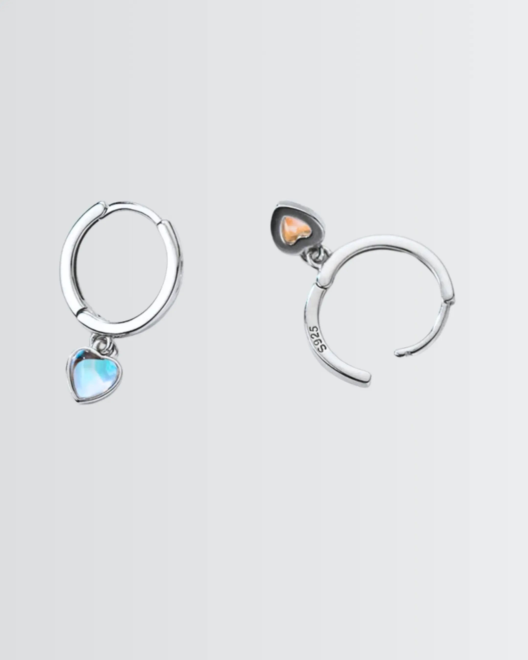 Classic Heart Hoops -  Silver Earrings by BLINGLANE