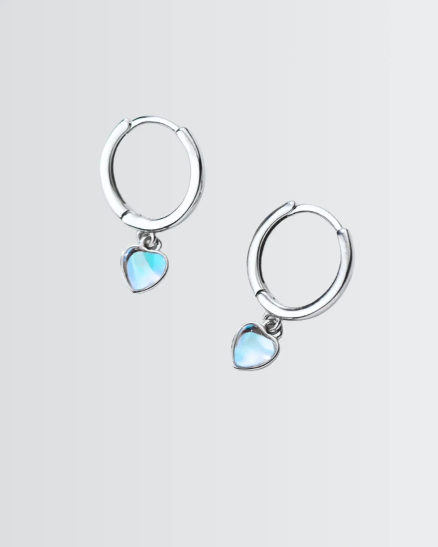 Classic Heart Hoops -  Silver Earrings by BLINGLANE