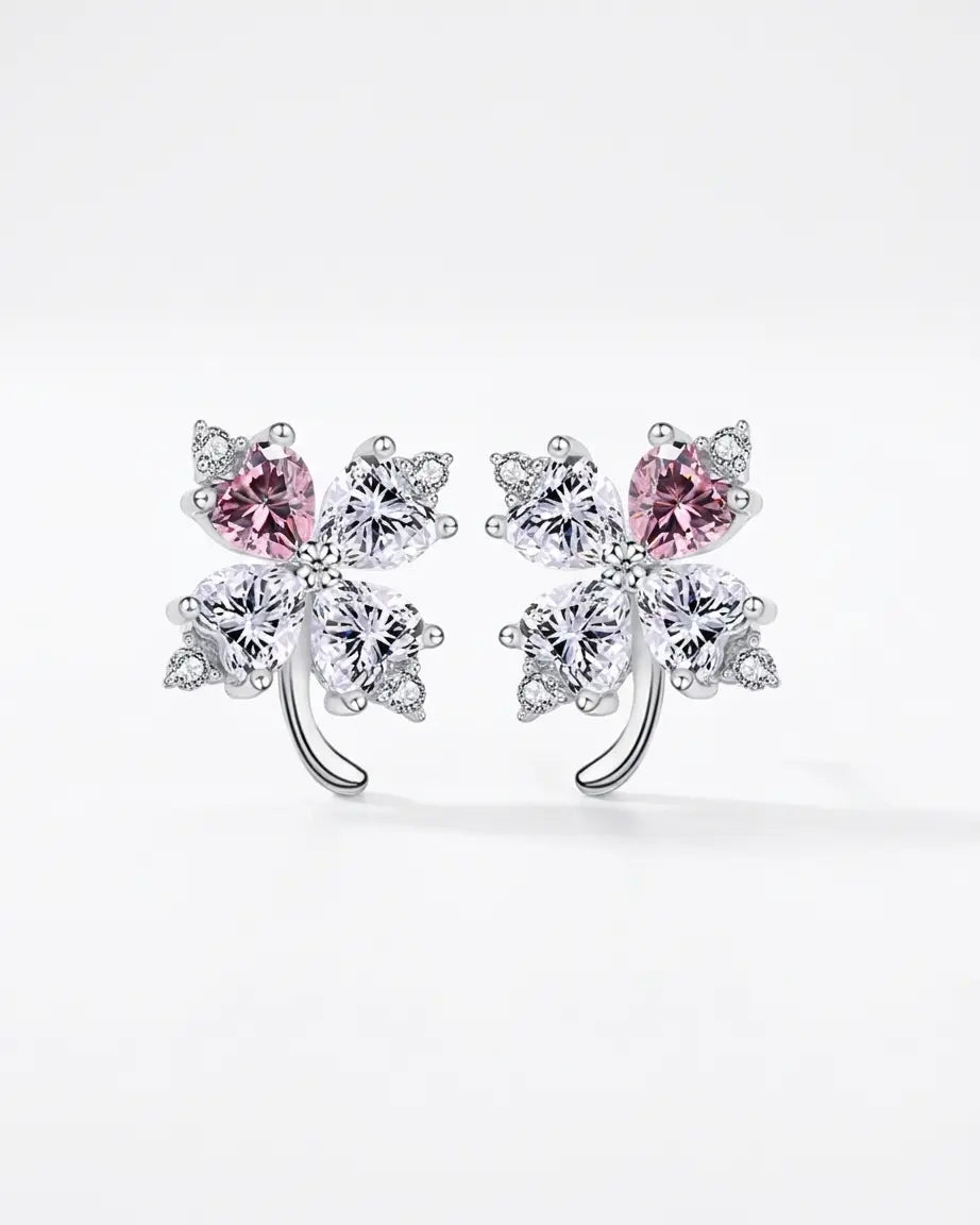 Clover Carousel Studs -  Silver Earrings by BLINGLANE