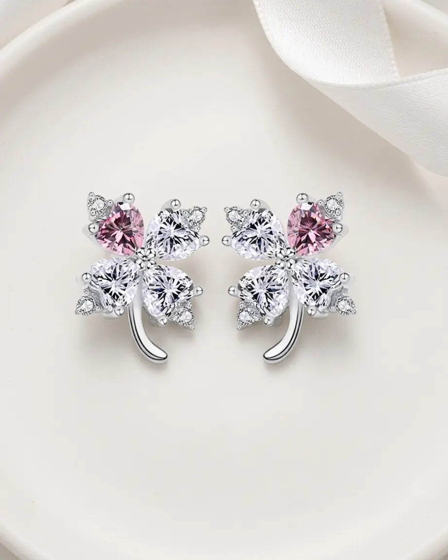 Clover Carousel Studs -  Silver Earrings by BLINGLANE