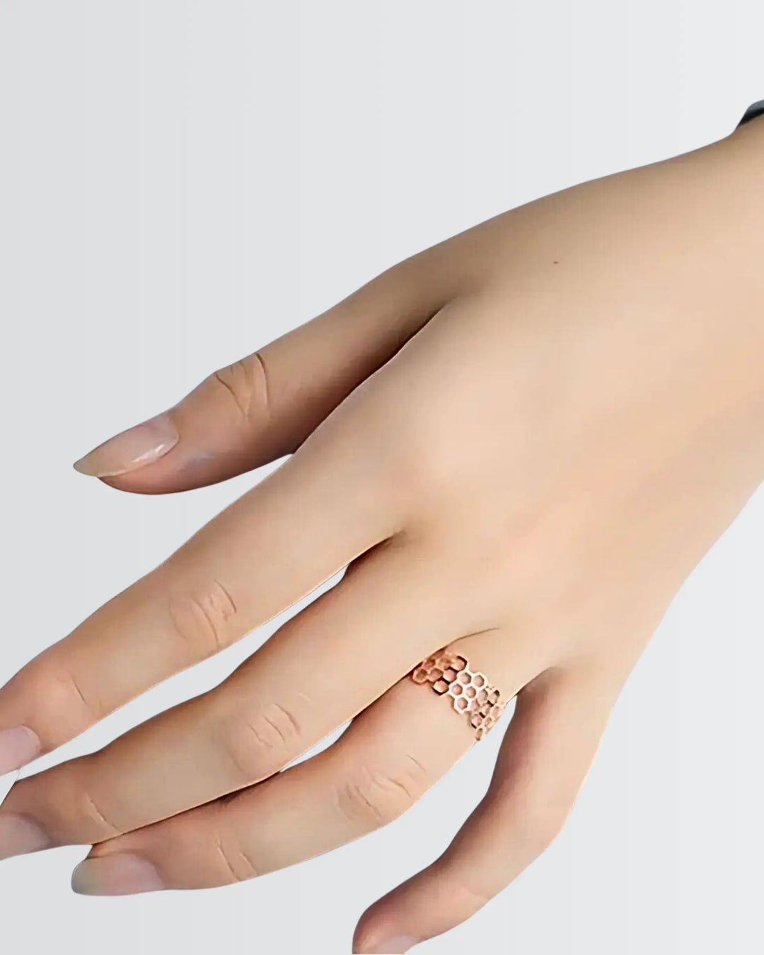 Contour Of Honeycomb Ring -  Silver Ring by BLINGLANE