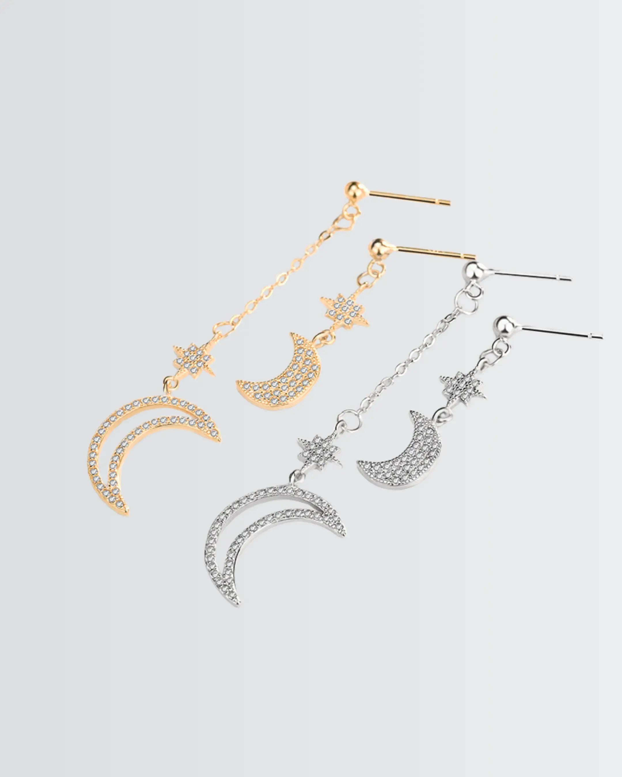 Cosmic Curve Elegant Earrings -  Silver Earrings by BLINGLANE