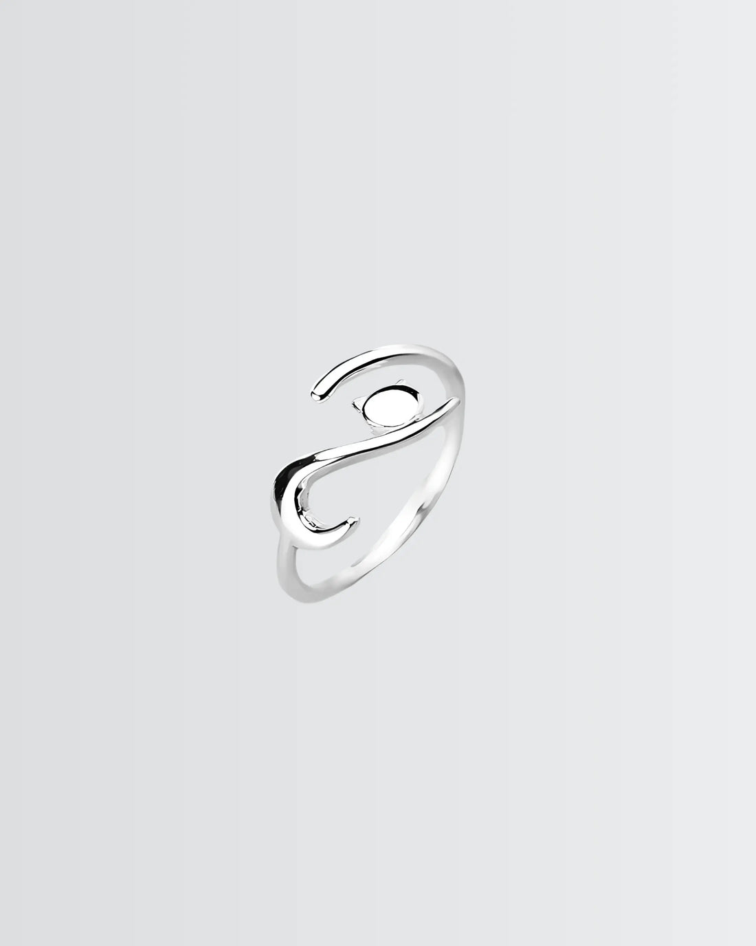 Curvaceous Kitty Ring -  Silver Ring by BLINGLANE