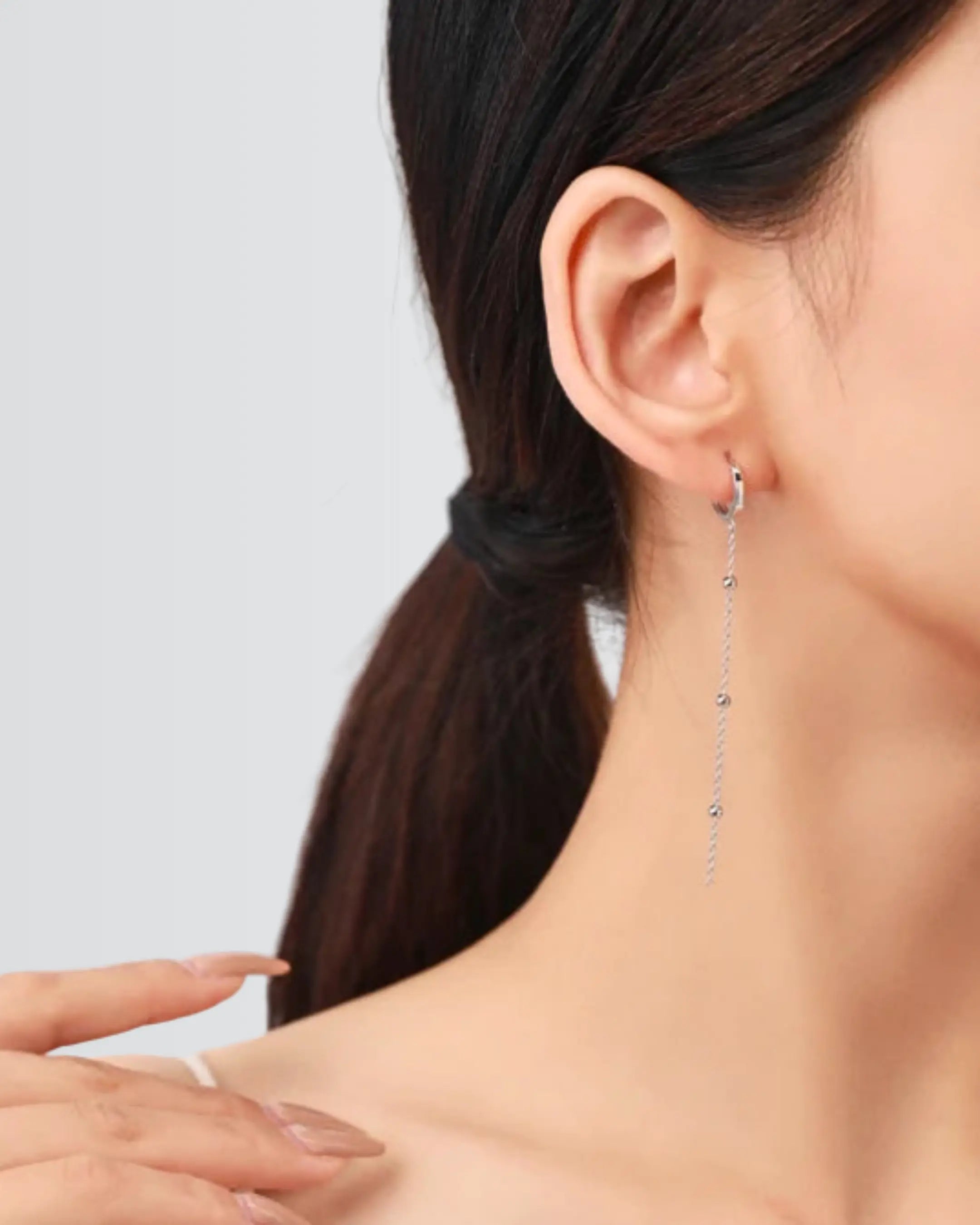 Dainty Drape Hoops Earrings -  Silver Earrings by BLINGLANE