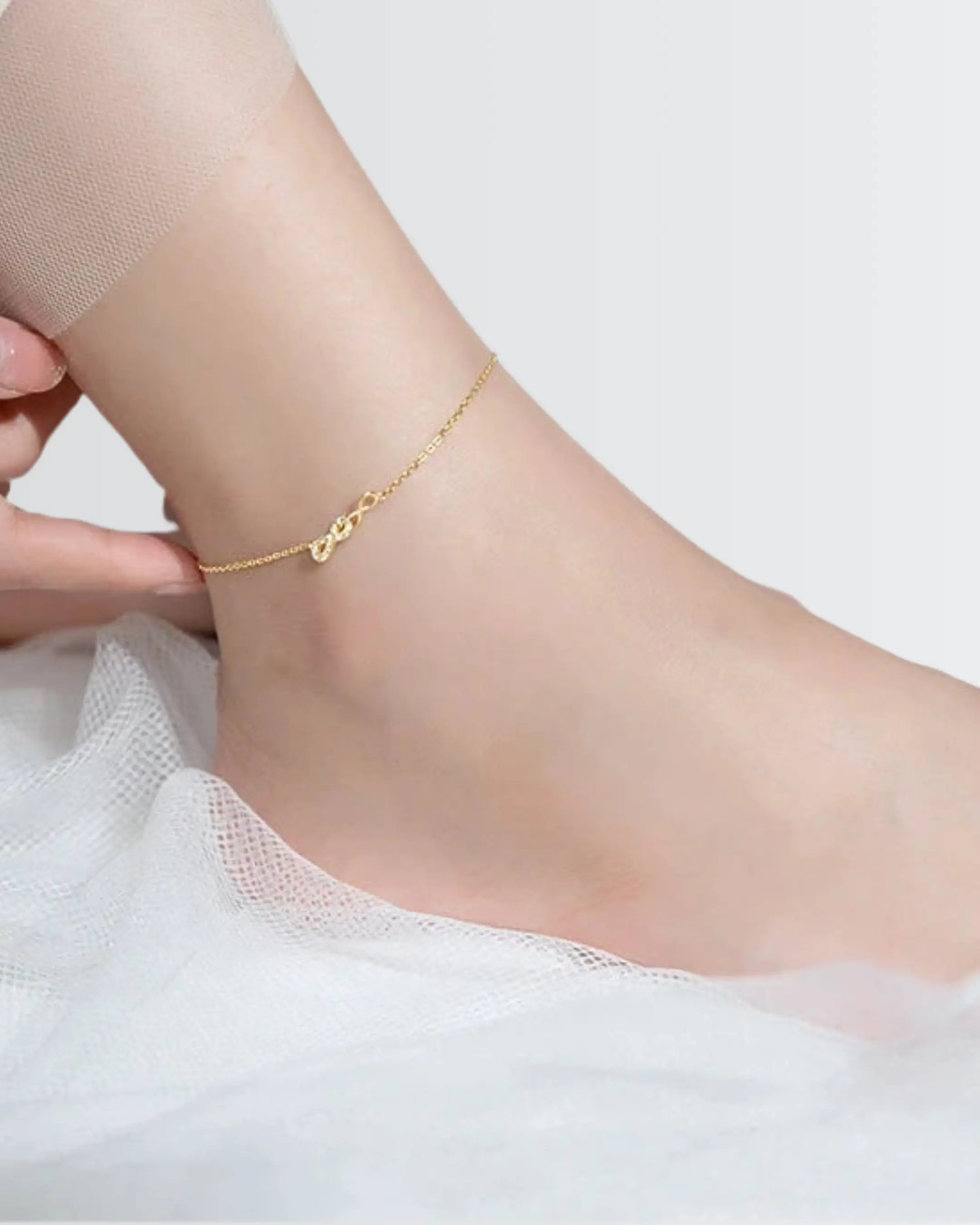 Endless Grace Infinity Anklet -  Silver Anklet by BLINGLANE