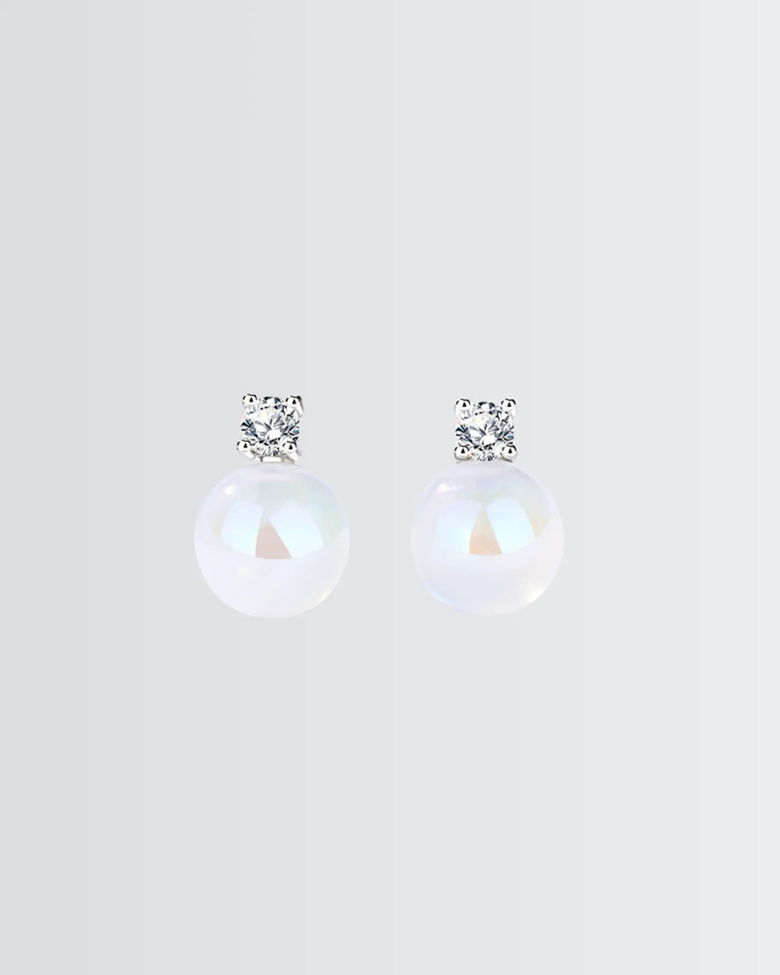Everyday Elegance Pearl Studs - Silver Earrings by BLINGLANE