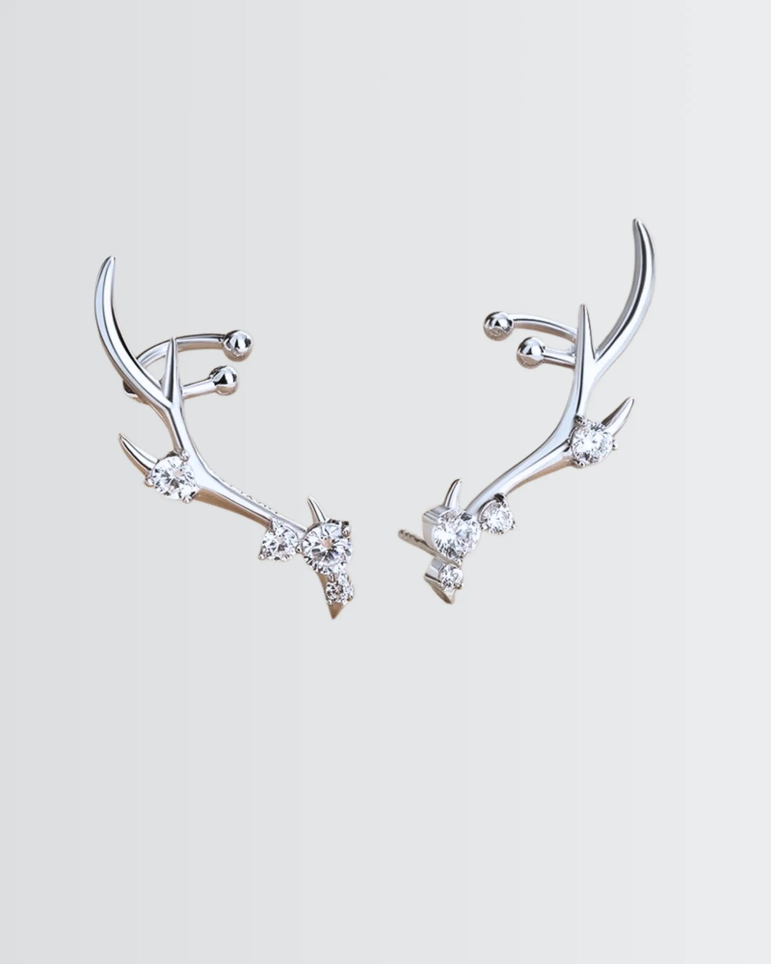 Fierce Antlers Elite Earcuffs -  Silver Earrings by BLINGLANE