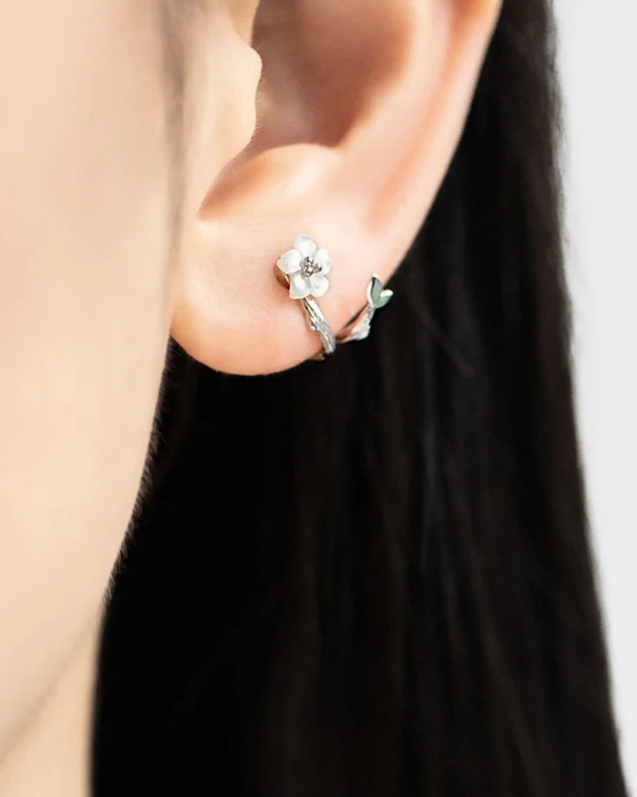 Floral Rise Elite Studs -  Silver Earrings by BLINGLANE