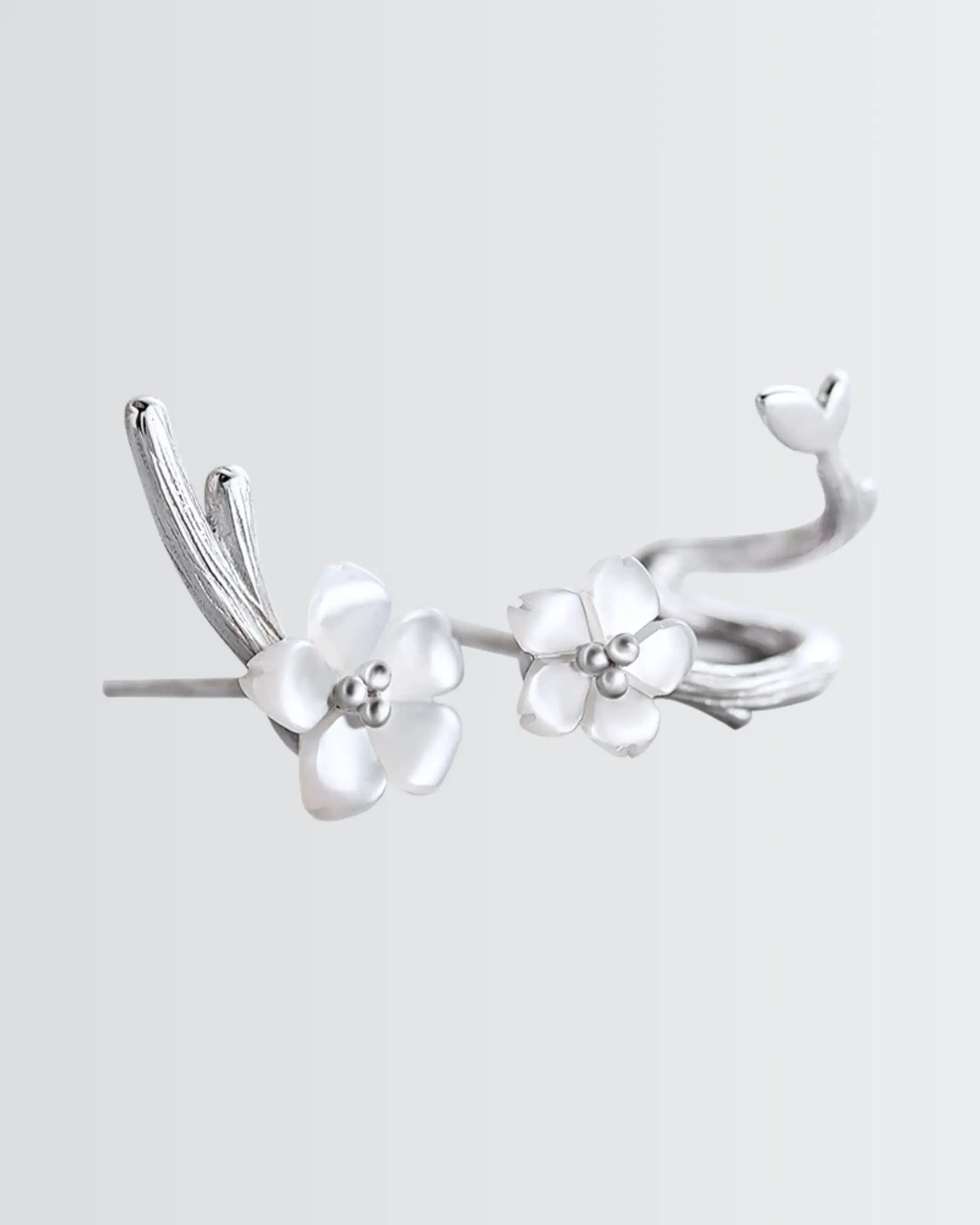 Floral Rise Elite Studs -  Silver Earrings by BLINGLANE