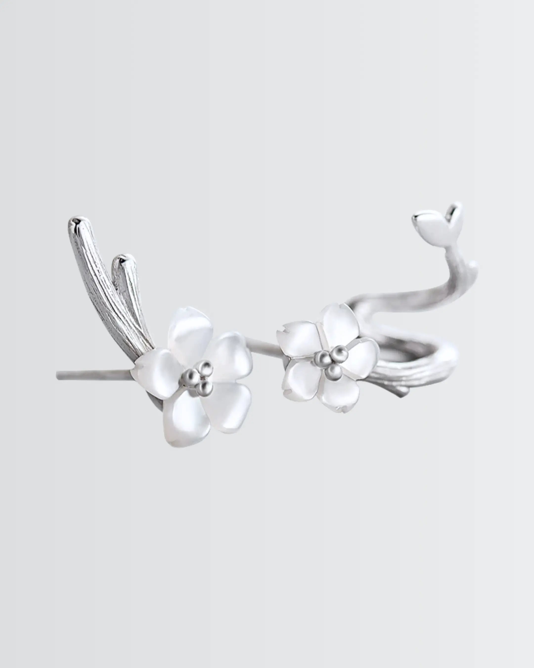 Floral Rise Elite Studs -  Silver Earrings by BLINGLANE