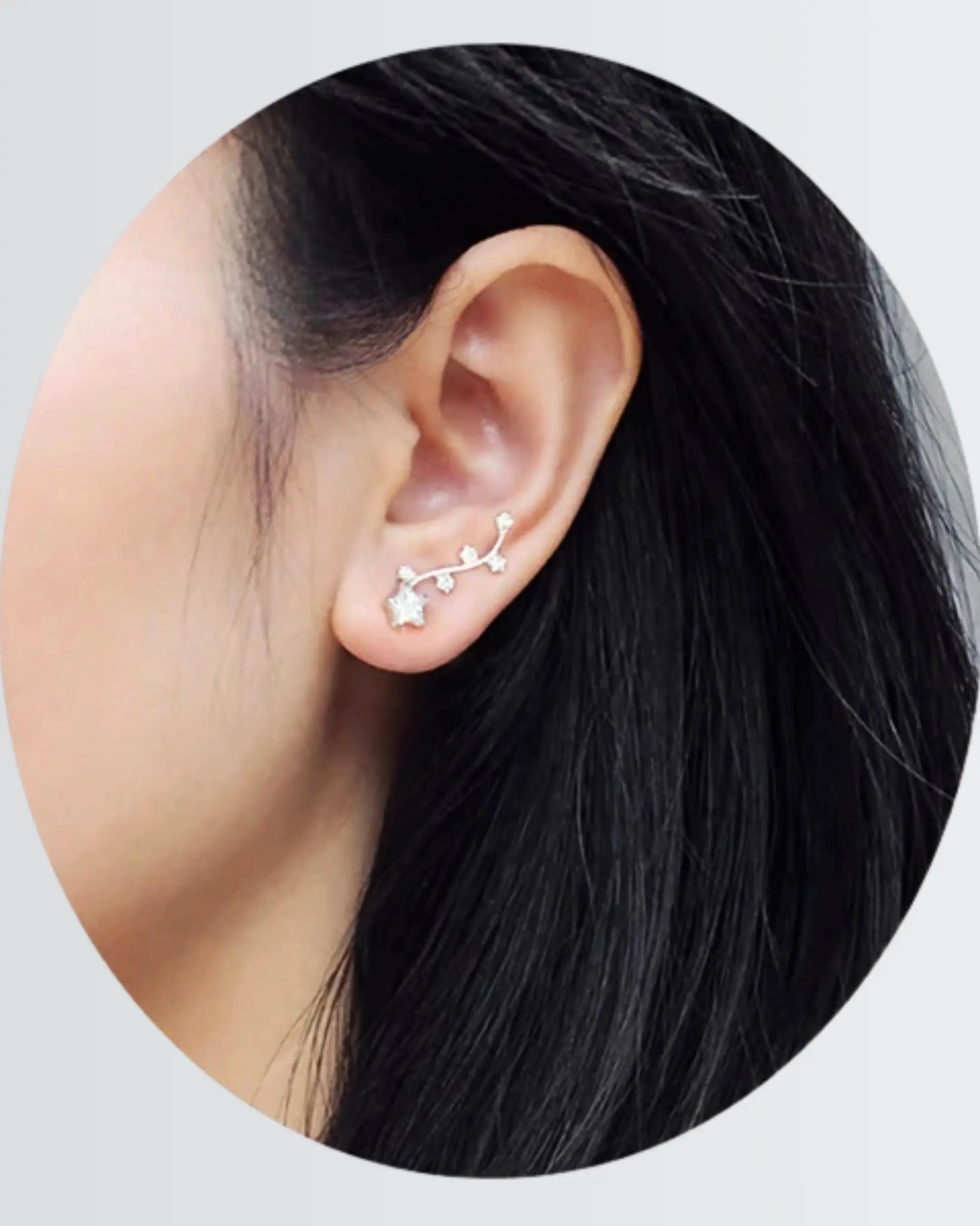 Flourish Your Sparkle Ear Climbers -  Silver Earrings by BLINGLANE